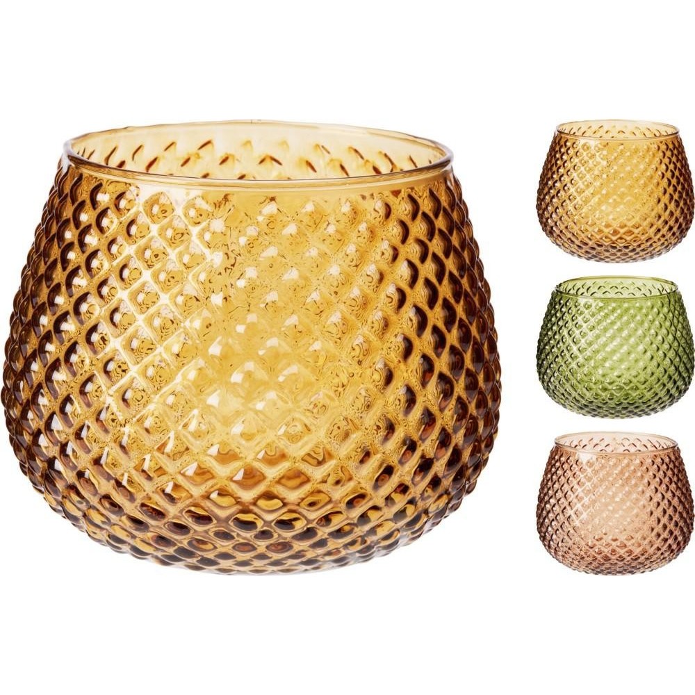 PTEALIGHT VETRO 18CM 3ASS